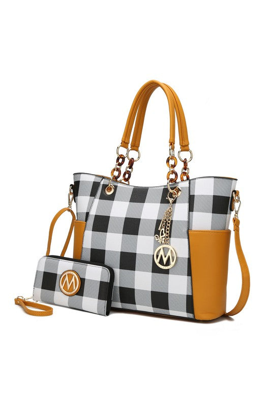 MKF Collection Mariely Checker Tote Bag by Mia K