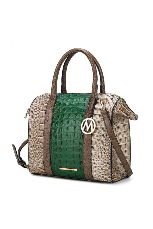 MKF Ember Faux Crocodile-Embossed Satchel by Mia K