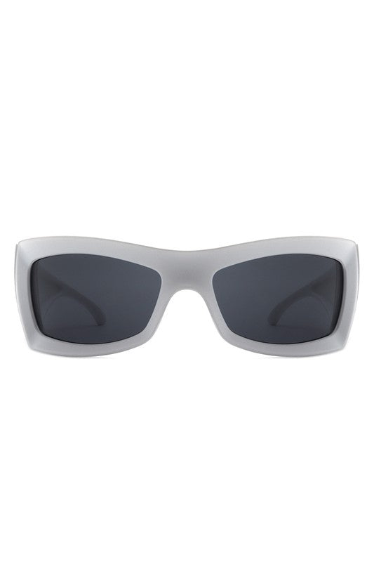 Square Retro Chunky Wrap Around Sunglasses