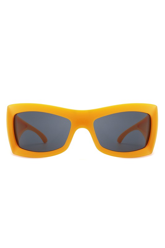 Square Retro Chunky Wrap Around Sunglasses