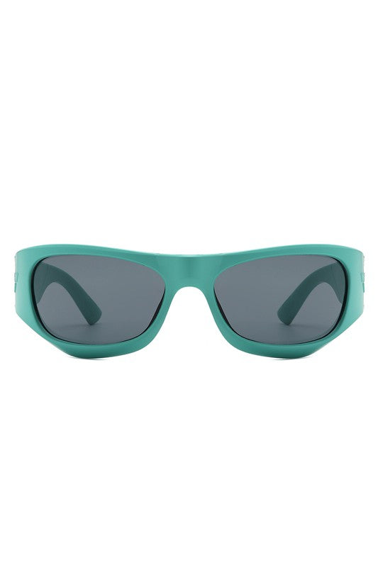 Geometric Wrap Around Fashion Square Sunglasses