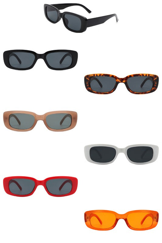 Rectangle Narrow Retro Fashion Slim Sunglasses