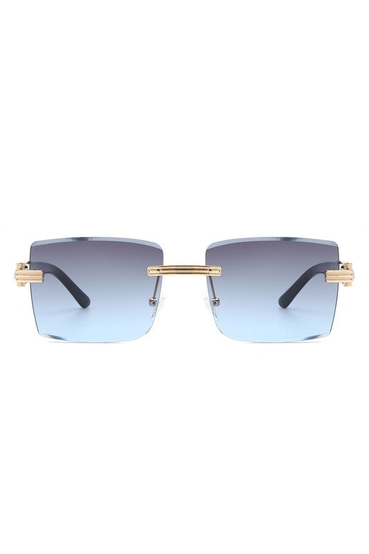 Rimless Square Retro Tinted Fashion Sunglasses