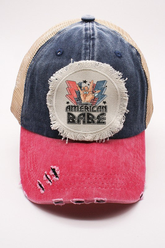 Patriotic USA American Babe Patch Turcker Hat