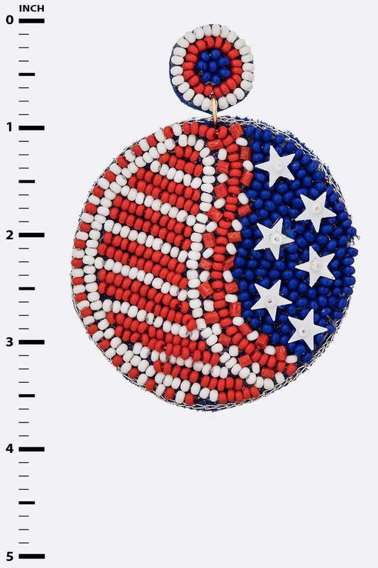 Beaded American Flag Iconic Earrings