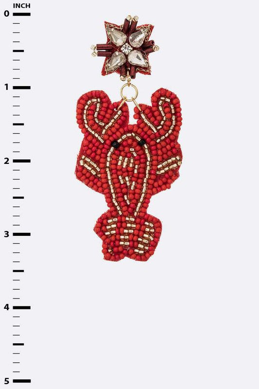 Crawlfish Louisiana Iconic Beaded Earrings