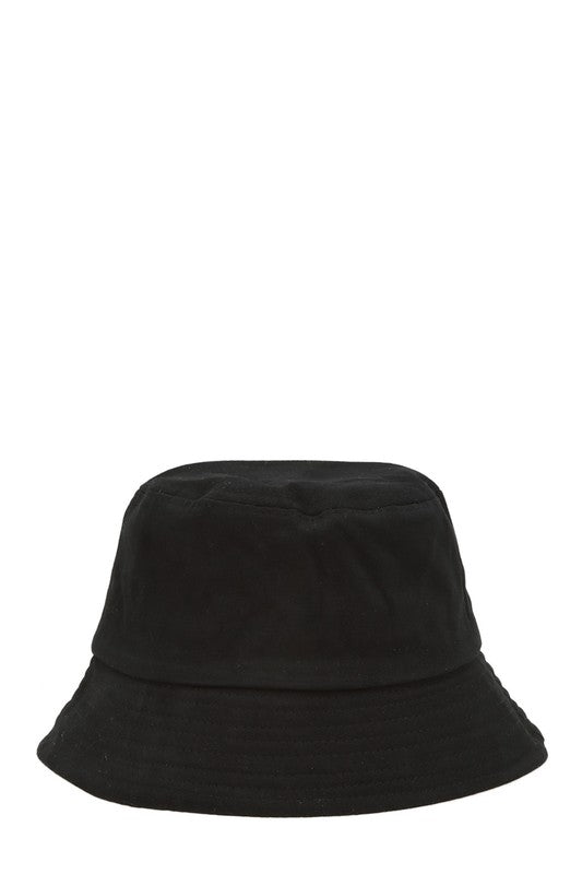 Short Brim Solid Canvas Cotton Bucket Hat