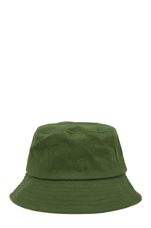 Short Brim Solid Canvas Cotton Bucket Hat