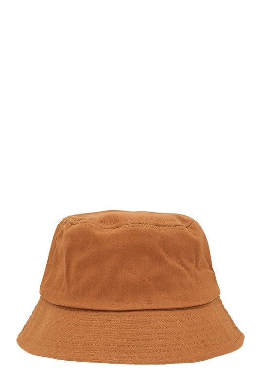 Short Brim Solid Canvas Cotton Bucket Hat