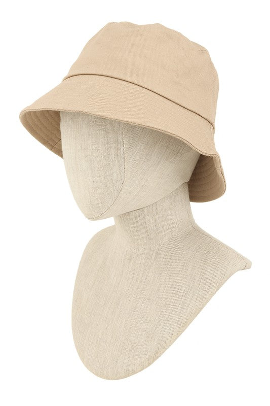 Short Brim Solid Canvas Cotton Bucket Hat