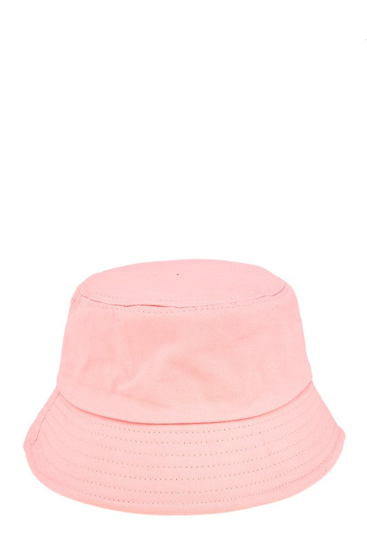 Short Brim Solid Canvas Cotton Bucket Hat