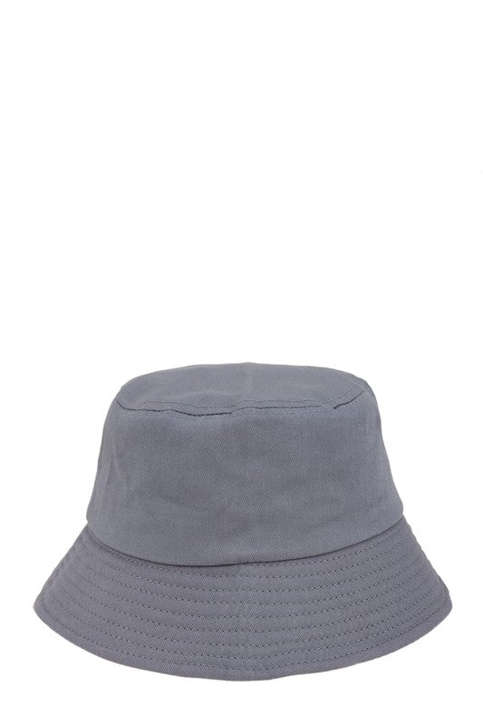 Short Brim Solid Canvas Cotton Bucket Hat