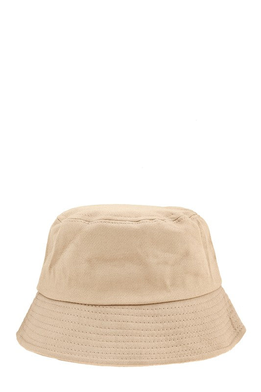 Short Brim Solid Canvas Cotton Bucket Hat