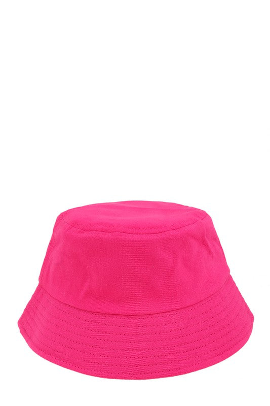 Short Brim Solid Canvas Cotton Bucket Hat