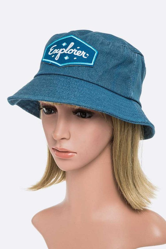 Explorer Patch Denim Bucket Hat