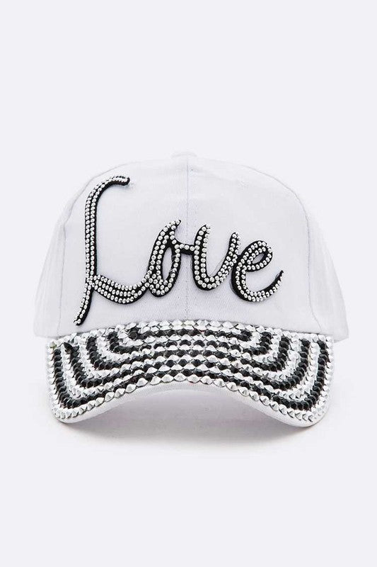 LOVE Crystal Brim Cotton Cap