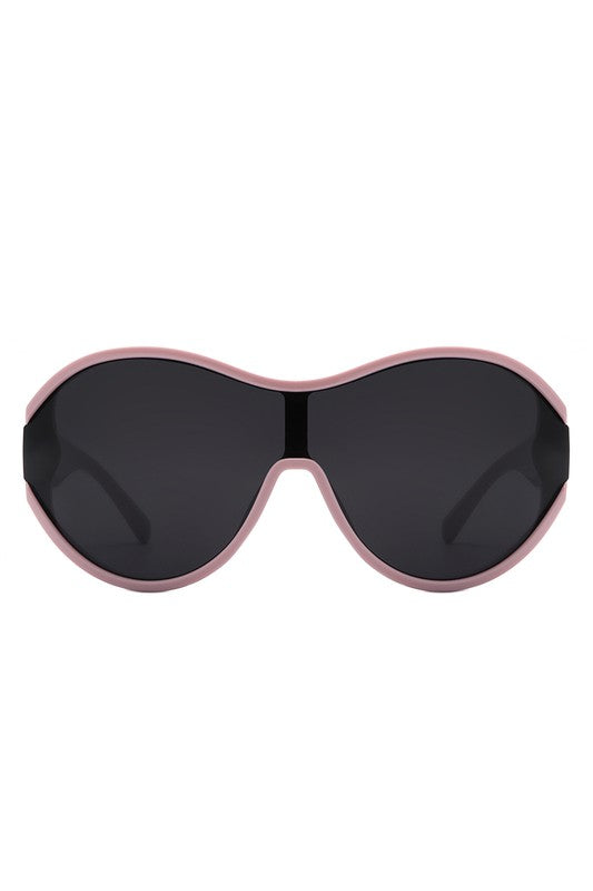 Oversize Oval Retro Curved Round Sunglasses