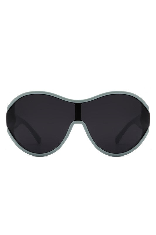 Oversize Oval Retro Curved Round Sunglasses