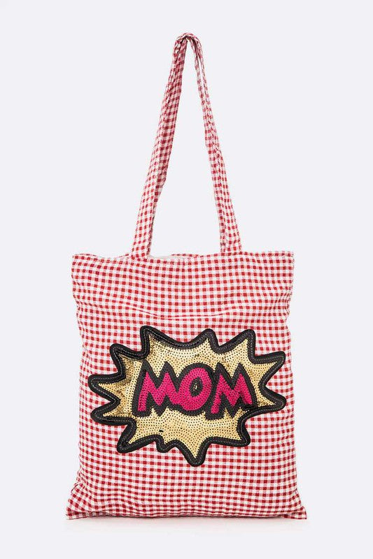 MOM Sequin Patch Linen Eco Tote