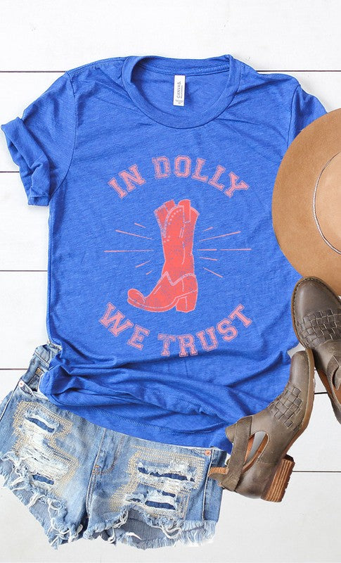 Retro In Dolly We Trust Boot Graphic Tee T-Shirt PLUS