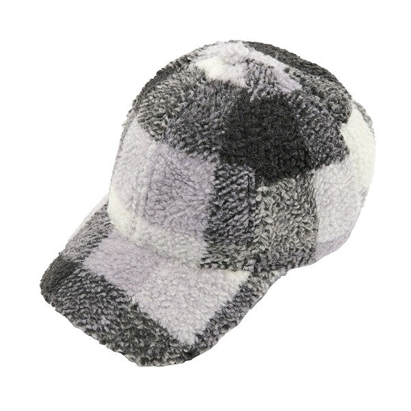 CC Buffalo Plaid - Checkered Pattern Sherpa Cap