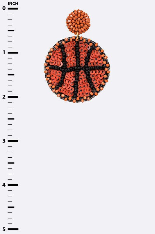 Beaded Basketball Iconic Earrings