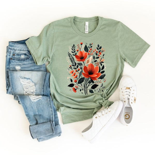 Rustic Flowers Short Sleeve Graphic Tee