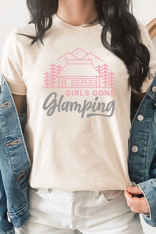 Girls Gone Glamping Girls Trip Cabin Graphic Tee T-Shirt