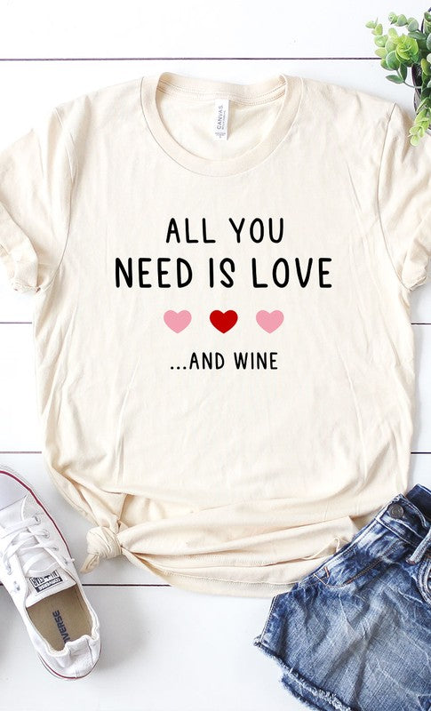 All You Need is Wine Graphic Tee T-Shirt PLUS