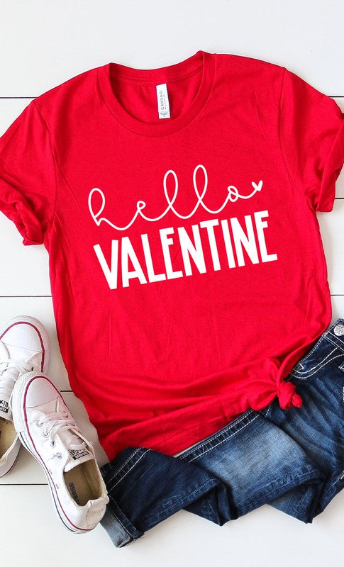 Hello Valentine Graphic Tee T-Shirt