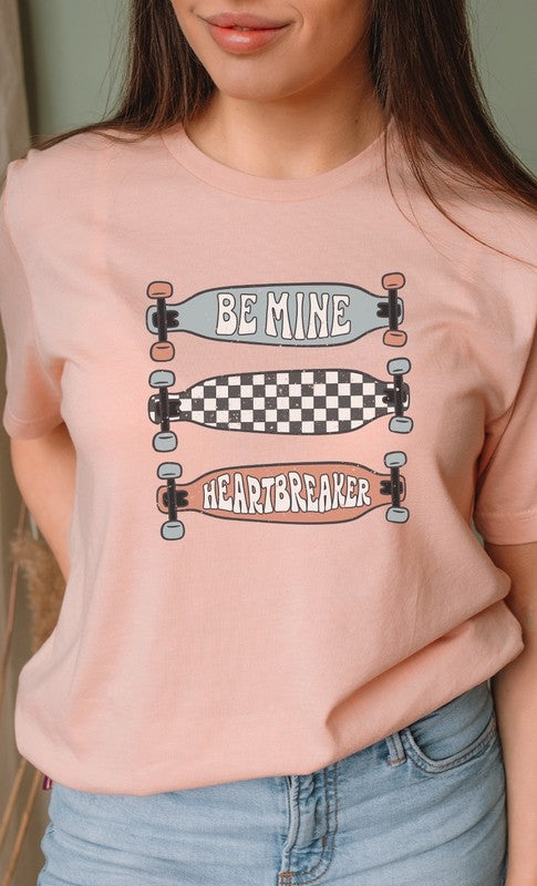 Be Mine Heartbreaker Skateboard Graphic Tee T-Shirt