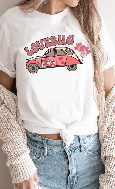 Heart Balloon LoveBug Valentines Day Graphic Tee