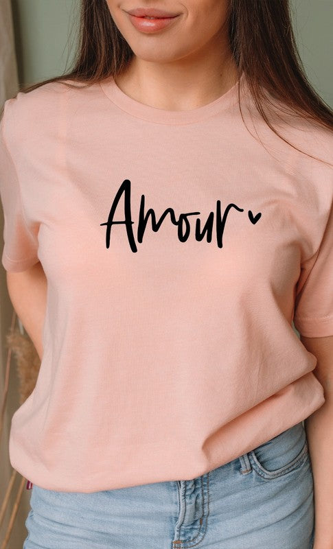 Amour Heart Valentines Day PLUS SIZE Graphic Tee T-Shirt