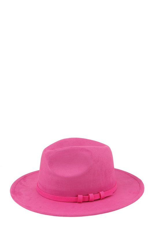 Three Ring Decorated Suede Feel Fedora Hat