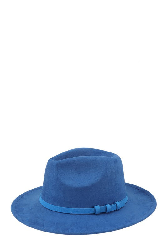 Three Ring Decorated Suede Feel Fedora Hat