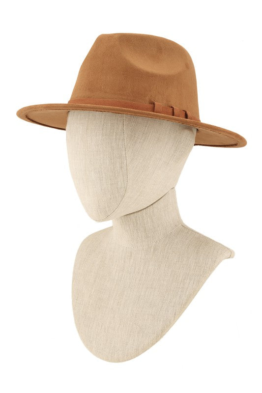 Three Ring Decorated Suede Feel Fedora Hat