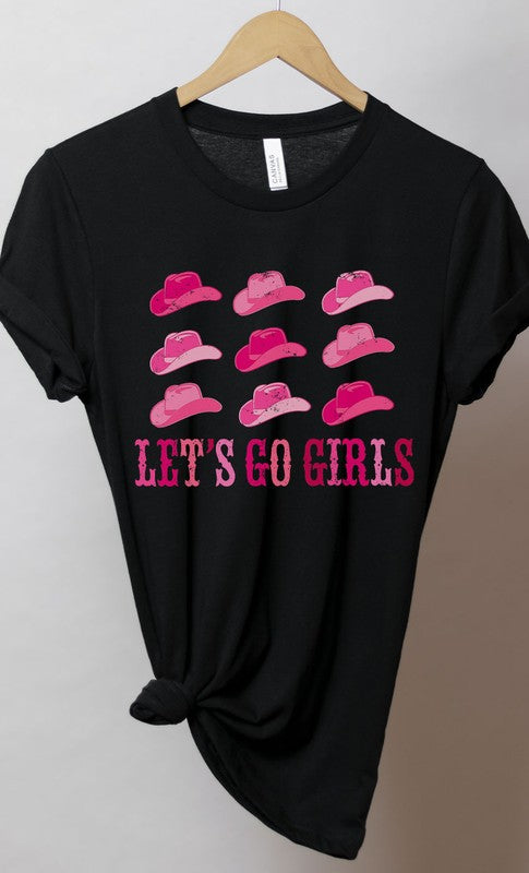 Lets Go Girls Cowgirl Hat Graphic Tee T-Shirt PLUS