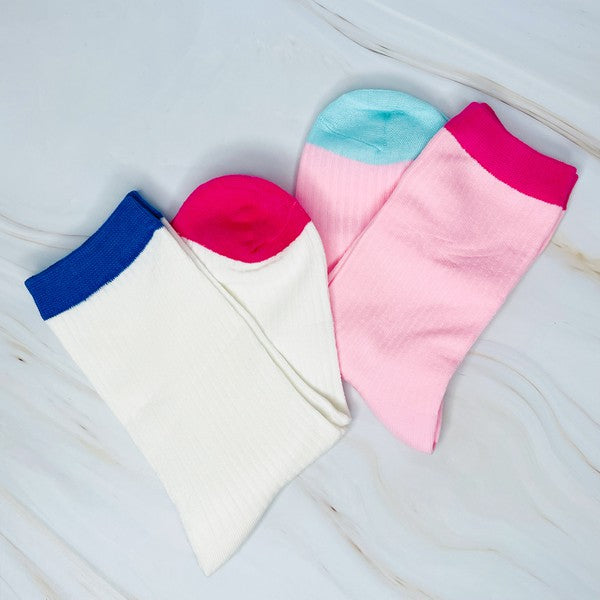 Color Block Socks Set Of 2