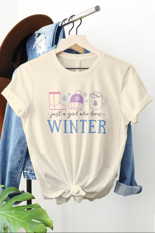 Winter Quotes Just A Girl Graphic Tee