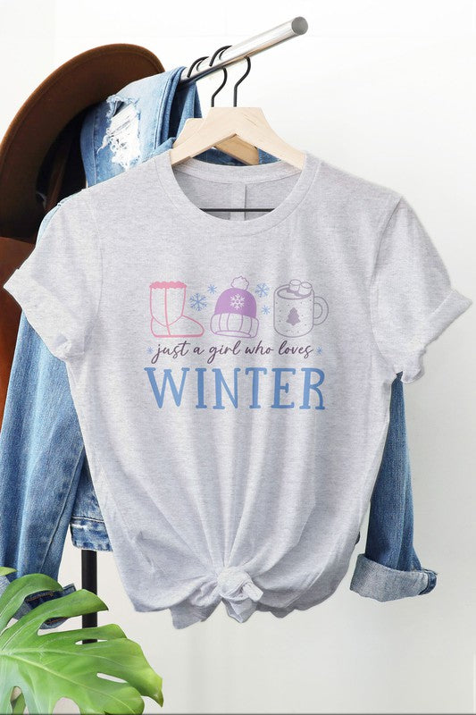 Winter Quotes Just A Girl Graphic Tee