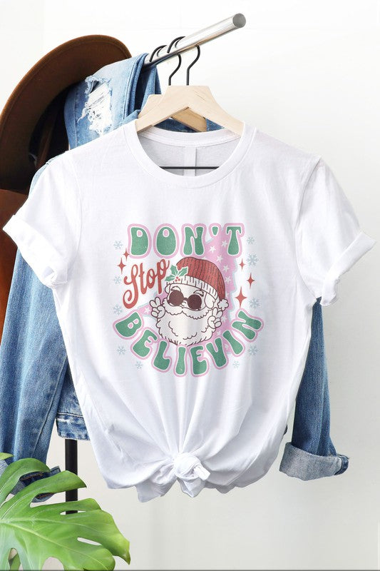 Don't Stop Believin, Merry Christmas Graphic Tee