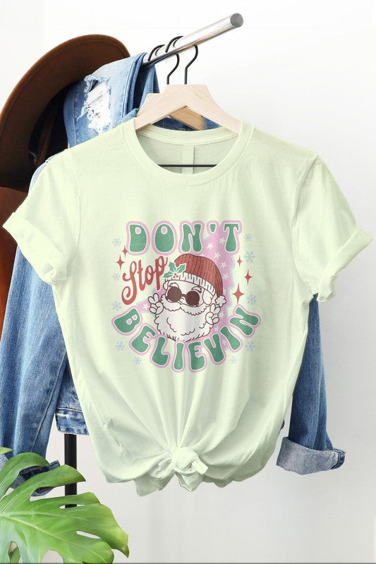 Don't Stop Believin, Merry Christmas Graphic Tee