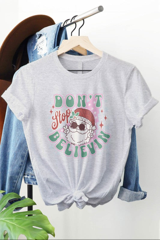 Don't Stop Believin, Merry Christmas Graphic Tee