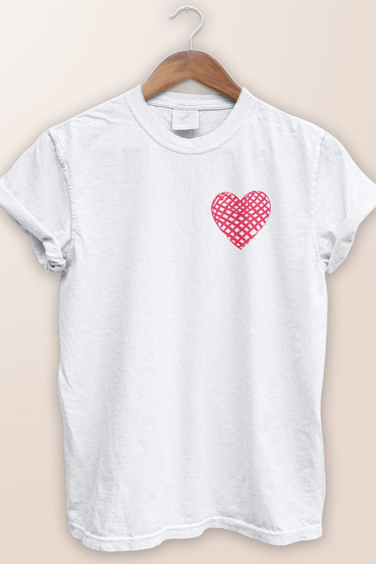 Pink Heart Love and Friendship Garment Dye Tee