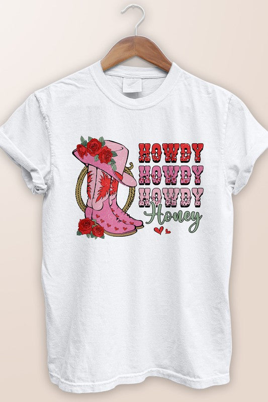 Howdy Honey, Western Valentine Garment Dye Tee
