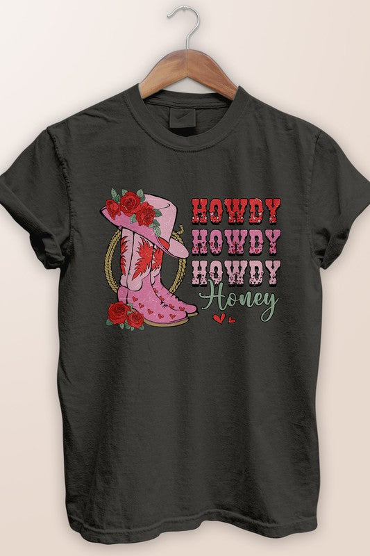 Howdy Honey, Western Valentine Garment Dye Tee