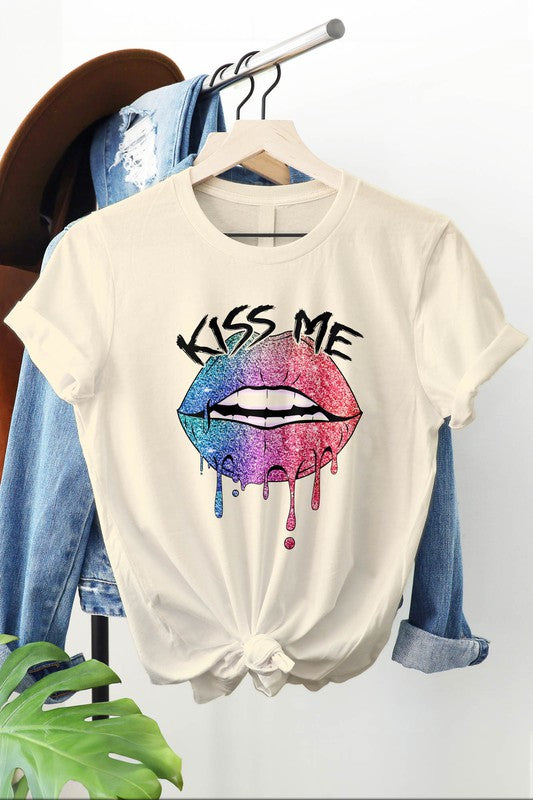 Kiss Me Lips, Valentines Day Graphic Tee