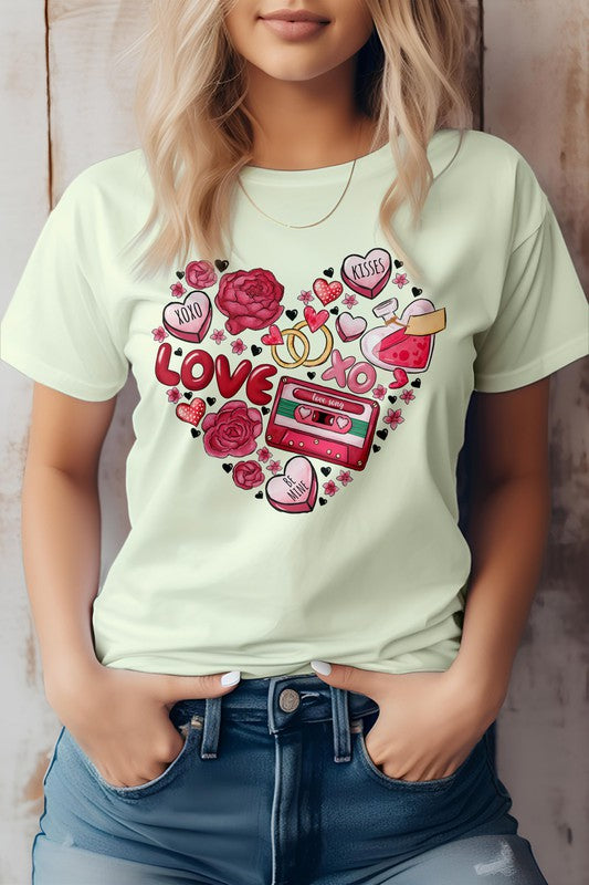 Love Heart Doodle Valentine's Graphic Tee