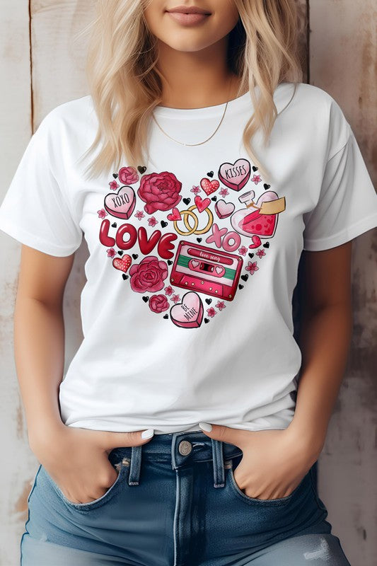 Love Heart Doodle Valentine's Graphic Tee