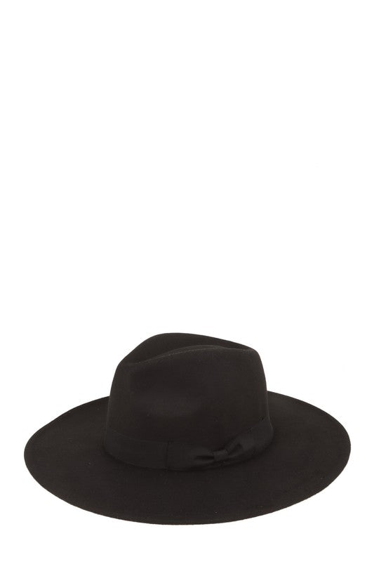 Felt Ribbon Basic Fedora Hat